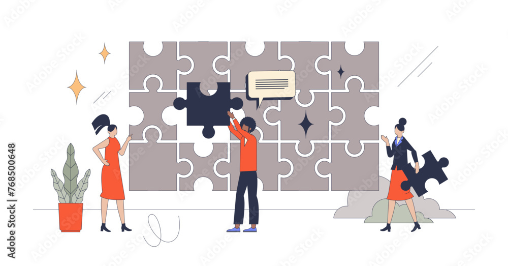 Aufkleber change management and effective company transition retro tiny person concept, transparent background