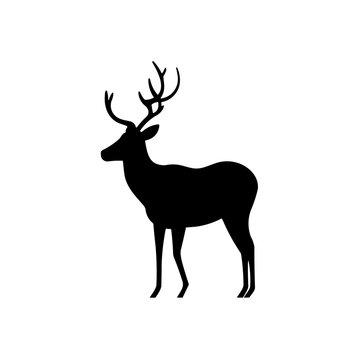 Simple deer isolated black icon