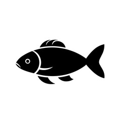Simple carp isolated black icon