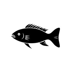 Simple carp isolated black icon