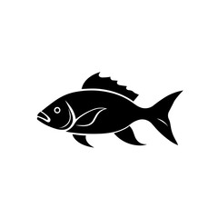 Simple carp isolated black icon