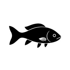 Simple carp isolated black icon