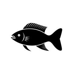 Simple carp isolated black icon