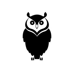SimSimple owl isolated black iconple isolated black icon