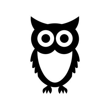 SimSimple owl isolated black iconple isolated black icon