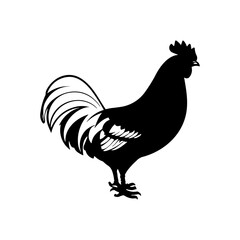 Simple chicken isolated black icon
