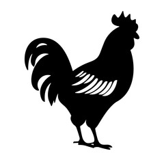Simple chicken isolated black icon
