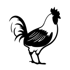 Simple chicken isolated black icon