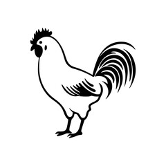 Simple chicken isolated black icon