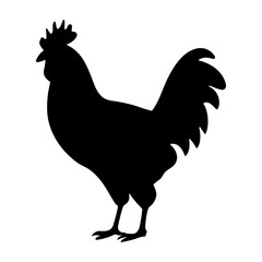 Simple chicken isolated black icon