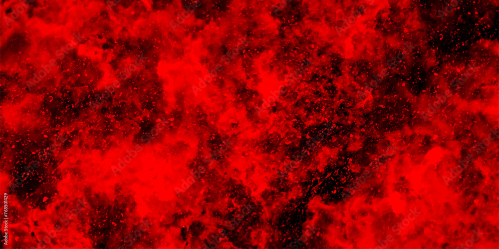 Poster Abstract dynamic particles with soft Red clouds on dark background. Defocused Lights and Dust Particles. Watercolor wash aqua painted texture grungy design.	

