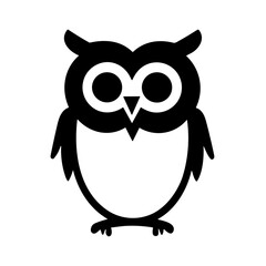 Simple owl isolated black icon
