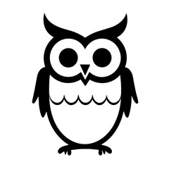 Simple owl isolated black icon