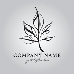 Leaf logo company design vector image on the white background