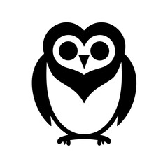 Simple owl isolated black icon