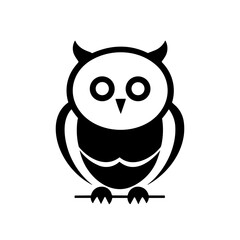 Simple owl isolated black icon