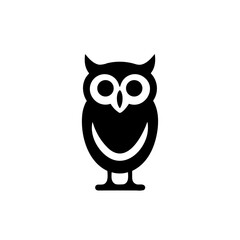 Simple owl isolated black icon