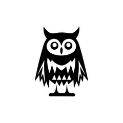 Simple owl isolated black icon