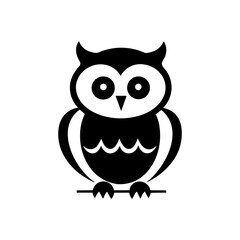 Simple owl isolated black icon