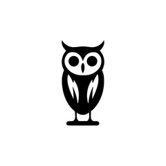 Simple owl isolated black icon