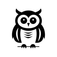 Simple owl isolated black icon