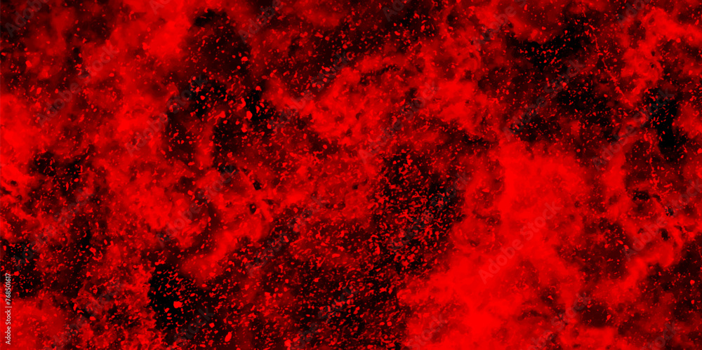 Fototapete Abstract dynamic particles with soft Red clouds on dark background. Defocused Lights and Dust Particles. Watercolor wash aqua painted texture grungy design.	
