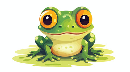 Fun frog flat vector isolated on white background 