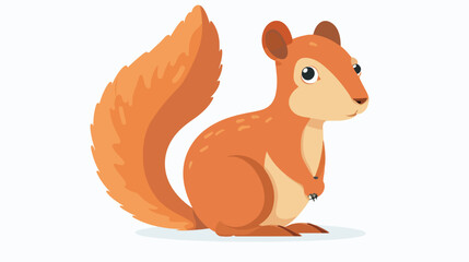 Fun squirrel flat vector isolated on white background