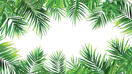 Green palm leaf vector for background. Tropical palm flat - obrazy, fototapety, plakaty