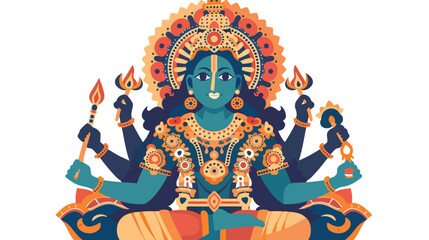 Hindu deity. Hindu deity in flat design vector. flat vector