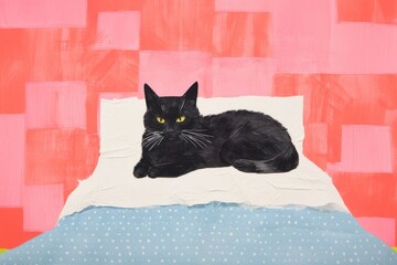 Bed furniture mammal animal. AI generated Image by rawpixel. - obrazy, fototapety, plakaty