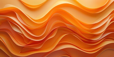 Abstract Curved Layers in Warm Orange Tones Background
