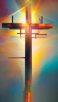 Abstract Artistic Depiction of Christ’s Cross. Spiritual Symbolism, Religious Iconography.