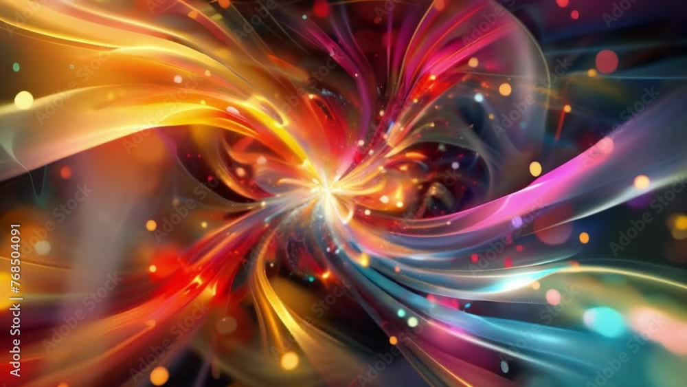Poster a dazzling display of abstract light spectrum waves bursting forth.