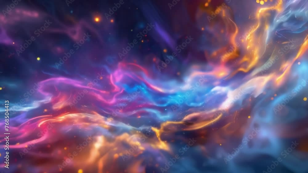 Poster a symphony of abstract light spectrum waves crashing and colliding in a mesmerizing display.