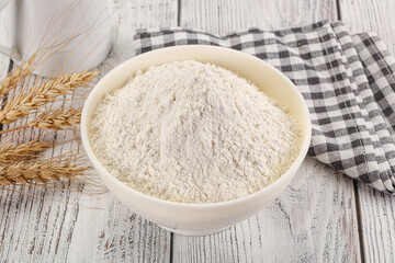 Wheat flour heap for bake