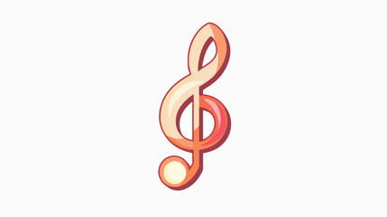 Music note isolated icon flat vector isolated on white