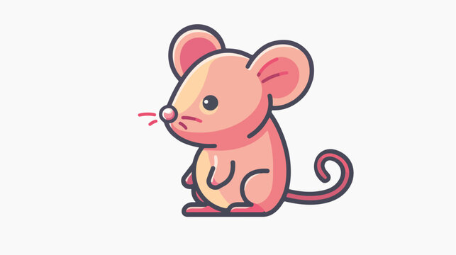 Mouse toy line icon flat vector isolated on white background