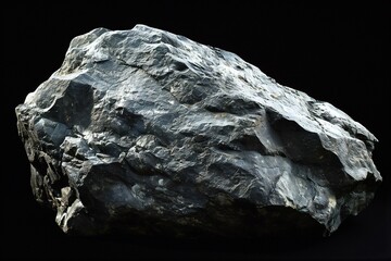 Rock stone isolated on black background with clipping path,  Macro shot