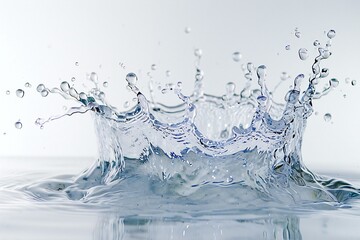 Splashes of water on a white background,  close-up