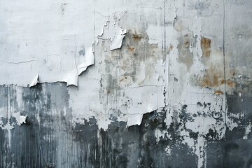 Grunge background of old metal wall with peeling paint