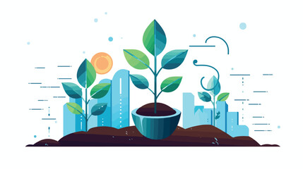 Organic Growth Content icon with insight video flat vector