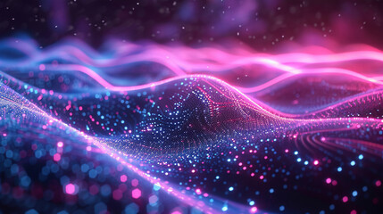 Fototapeta premium Streamline speed light blue purple special effect background, communication technology concept creative background