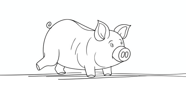 Piggy bank continuous one line drawing. Saving money 