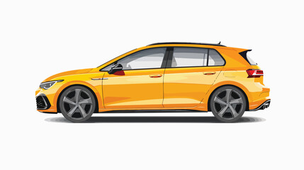 Obraz na płótnie Canvas Realistic car. hatchback. side view. flat vector isolated