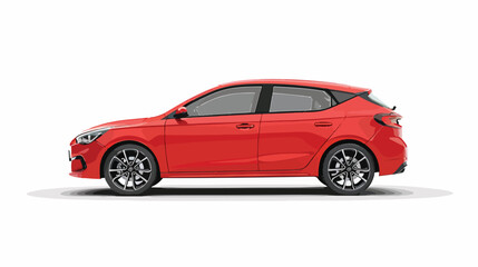 Realistic car. hatchback. side view. flat vector isolated