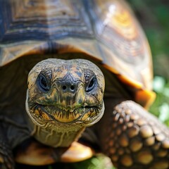 African spurred tortoise (Geochelone sulcata) - obrazy, fototapety, plakaty