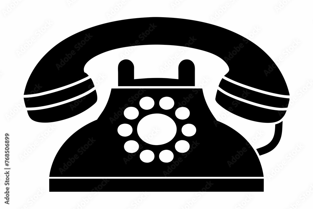 Wall mural telephone logo black silhouette vector design.