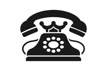 Telephone logo black silhouette vector design.