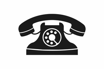 Telephone logo black silhouette vector design.